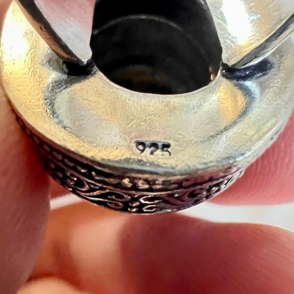 925 OMG INSANE! Blue Flash Labradorite Ornate High Profile Ring 7 - Picture 9 of 12